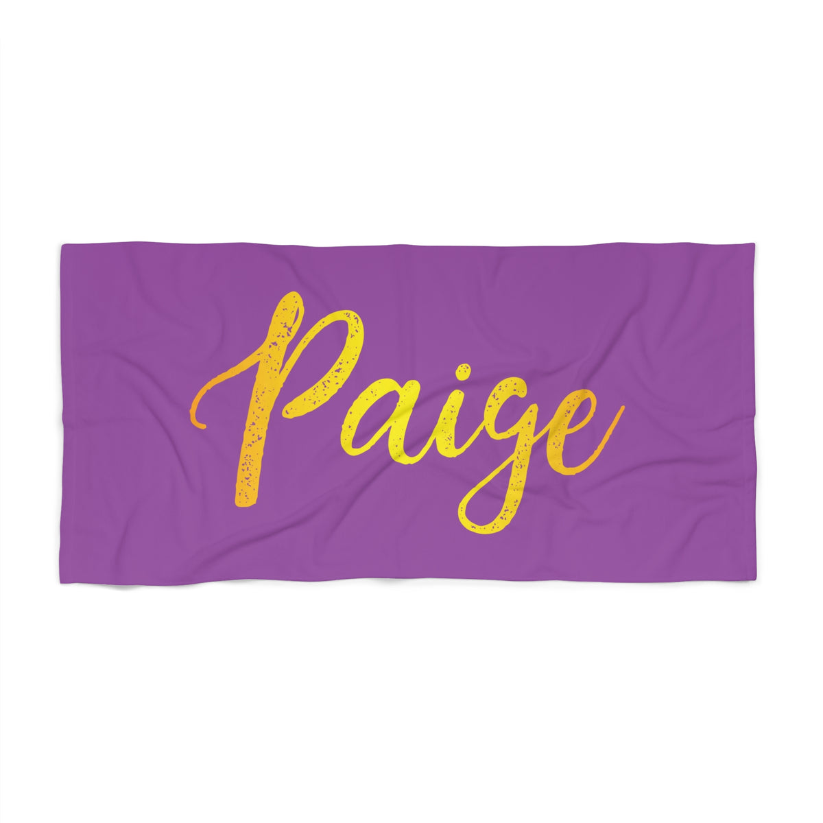 Personalized Script Name Beach Towel | Custom Gold Foil Style Towel