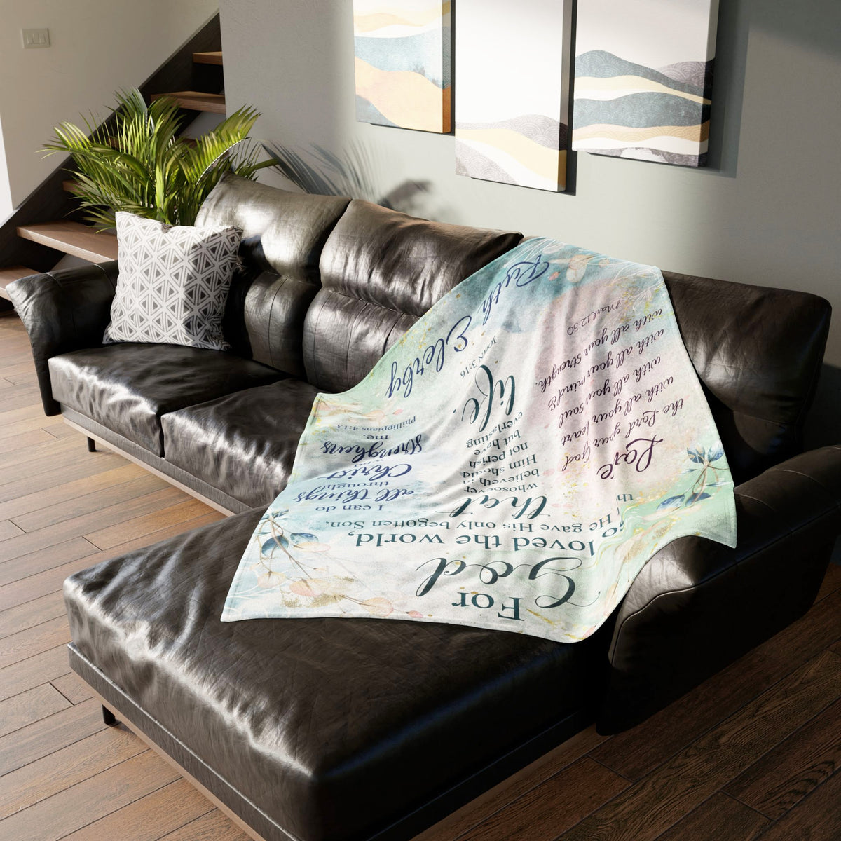 Personalized Bible Verse Scripture Blanket, John 3:16 Custom Name Throw, Christian Gift for Women