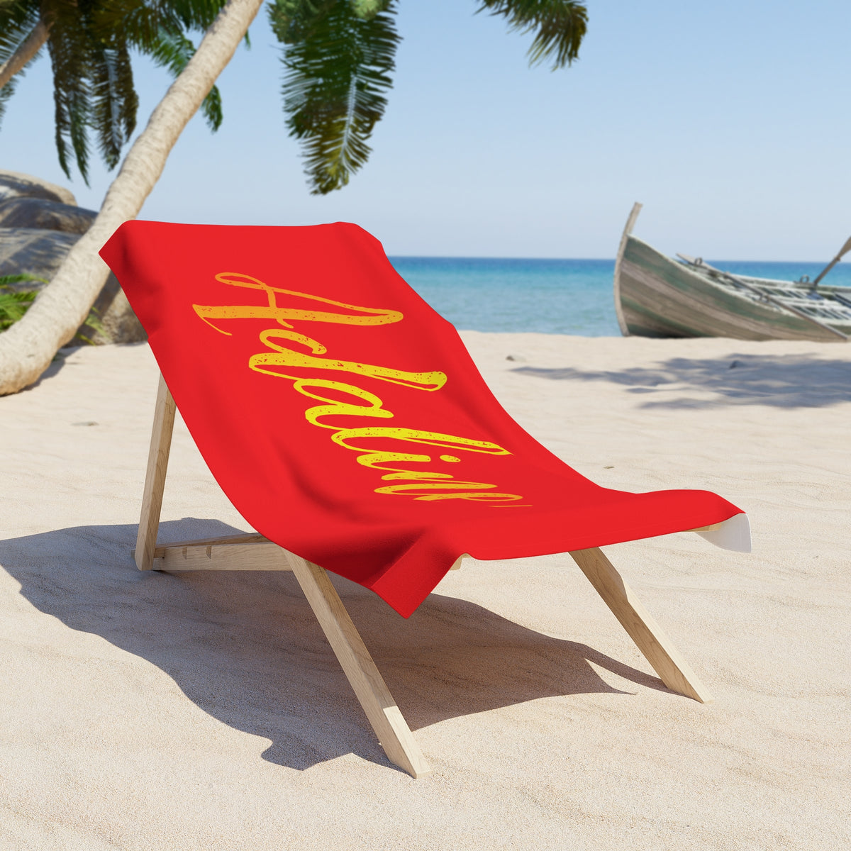 Personalized Script Name Beach Towel | Custom Gold Foil Style Towel