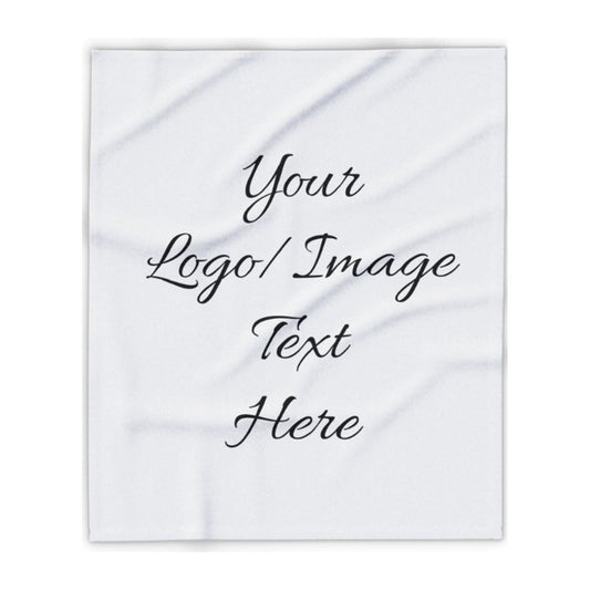 A white rectangular customizable print mockup with black script text reading 'Your Logo/ Image Text Here' on a clean white background.