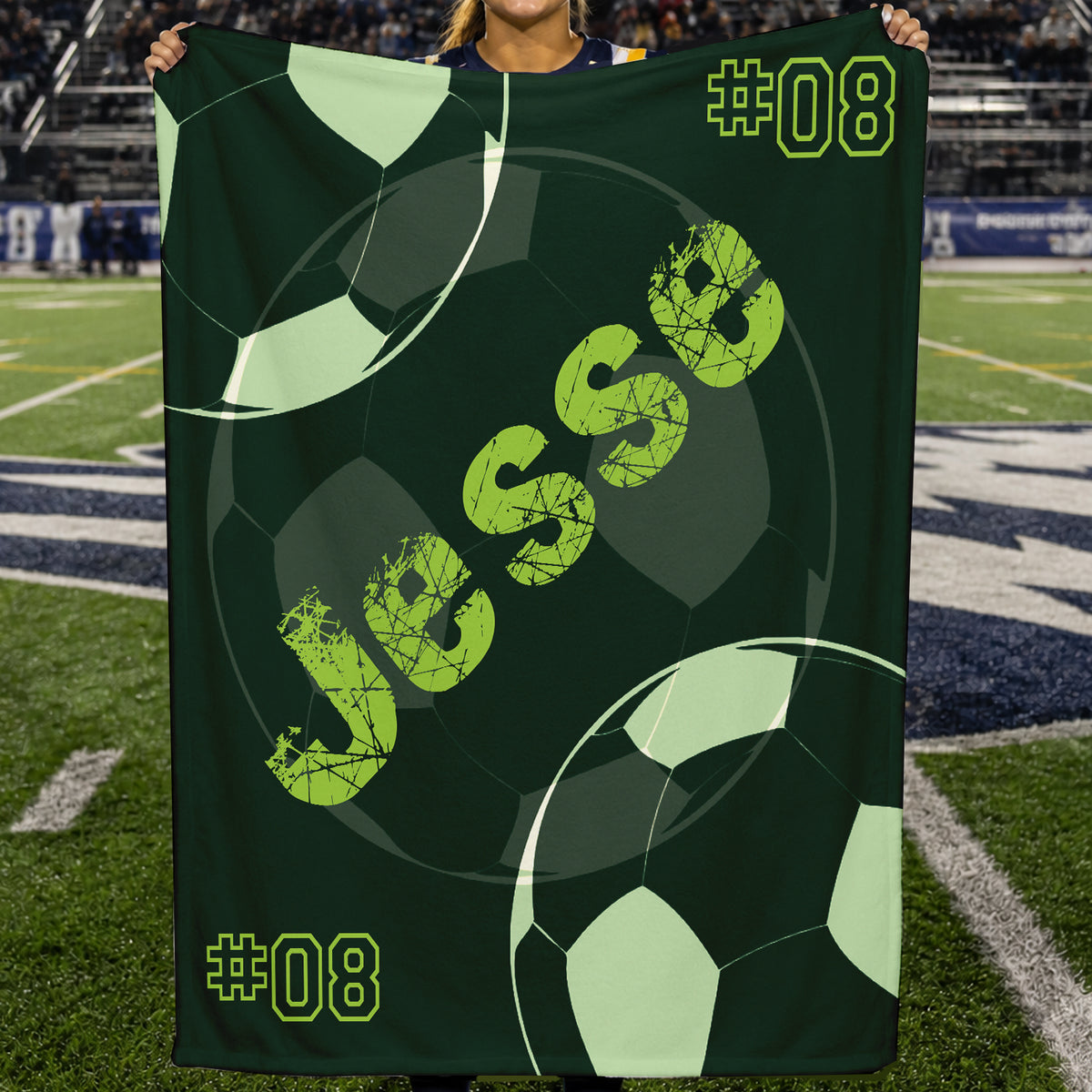 Personalized Sports Team Blanket with Custom Name and Number