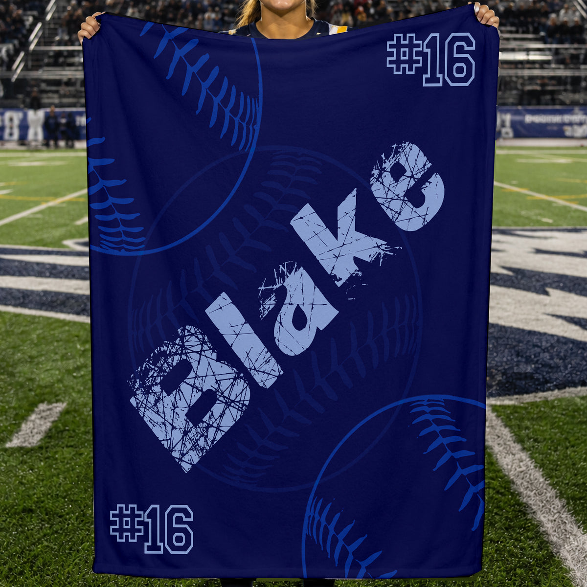 Personalized Sports Team Blanket with Custom Name and Number