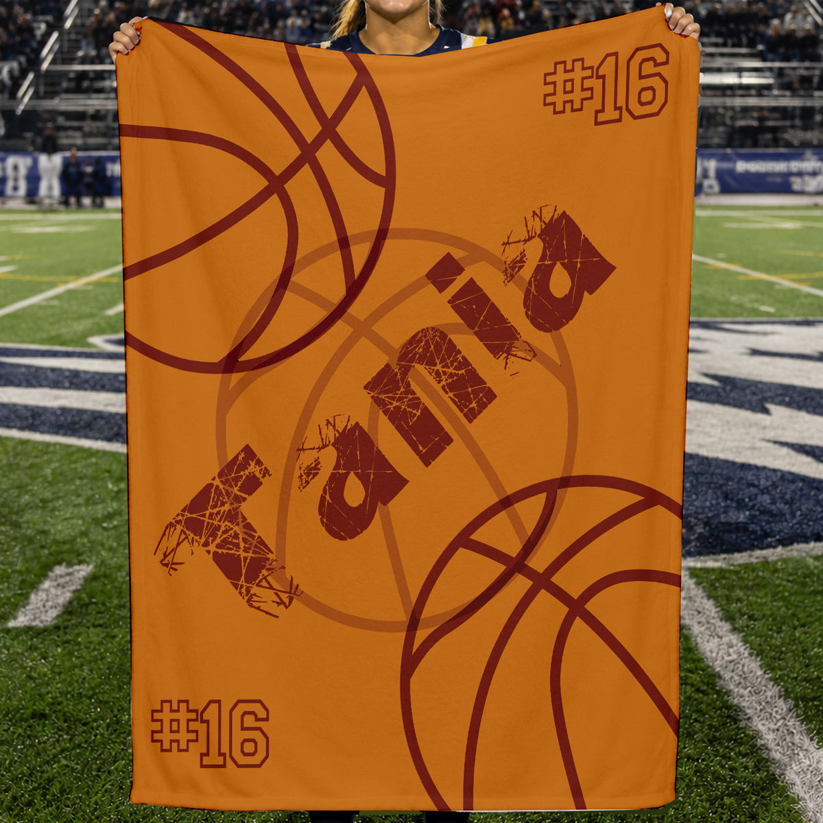 Personalized Sports Team Blanket with Custom Name and Number