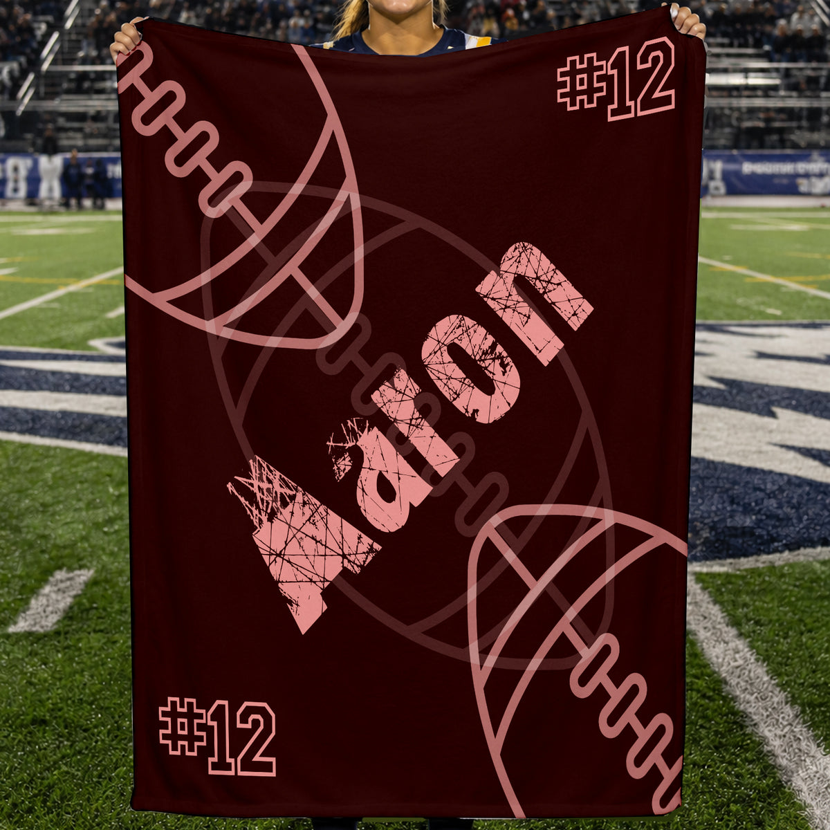 Personalized Sports Team Blanket with Custom Name and Number