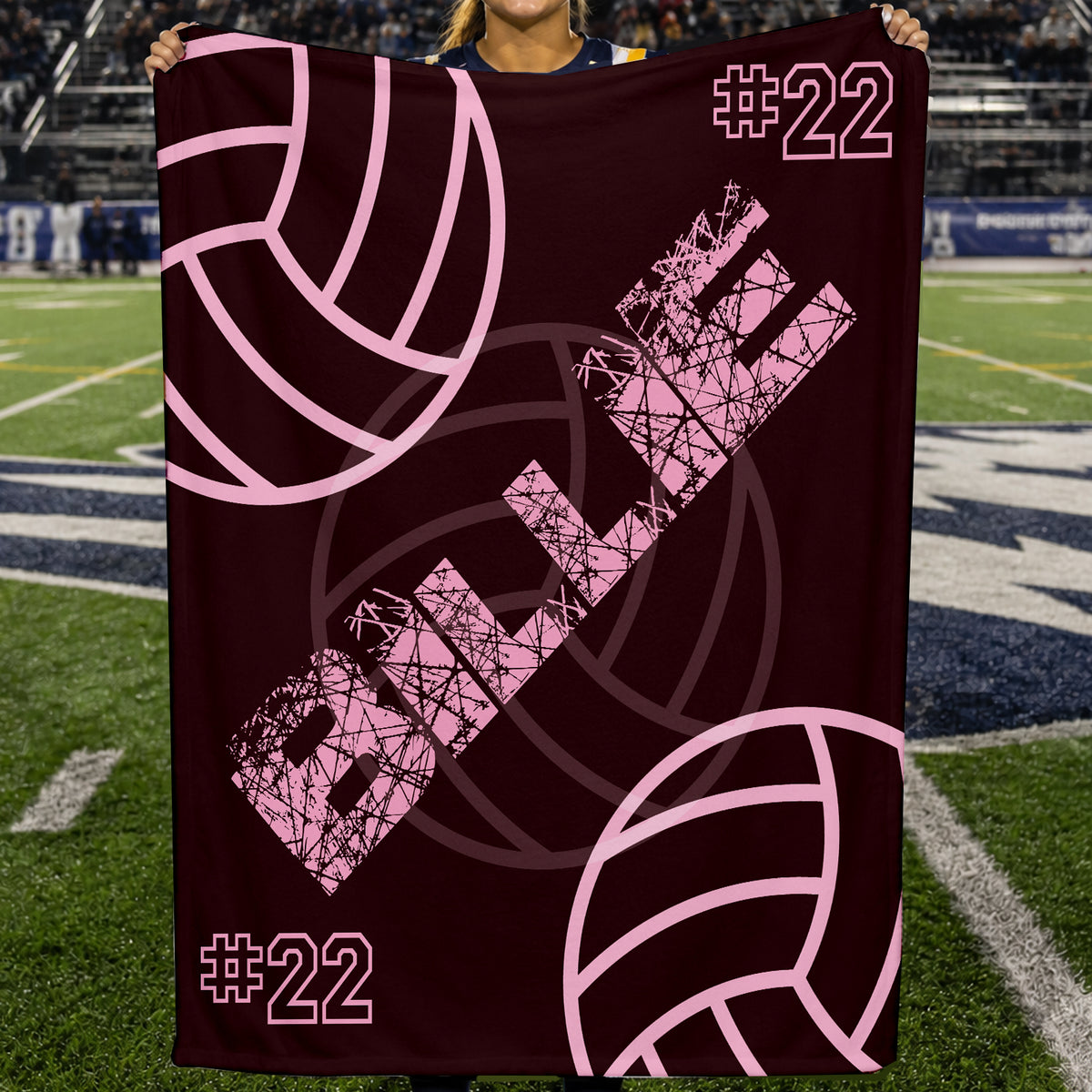 Personalized Sports Team Blanket with Custom Name and Number