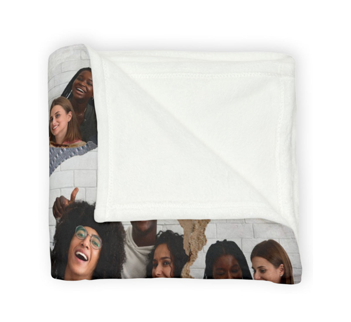Custom Photo Collage Blanket | Personalized Torn Paper Design Throw