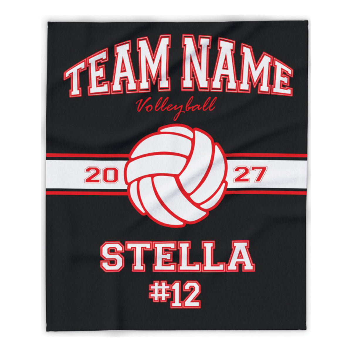 Personalized Volleyball Blanket with Name and Number, Gift for Girl Volleyball Players
