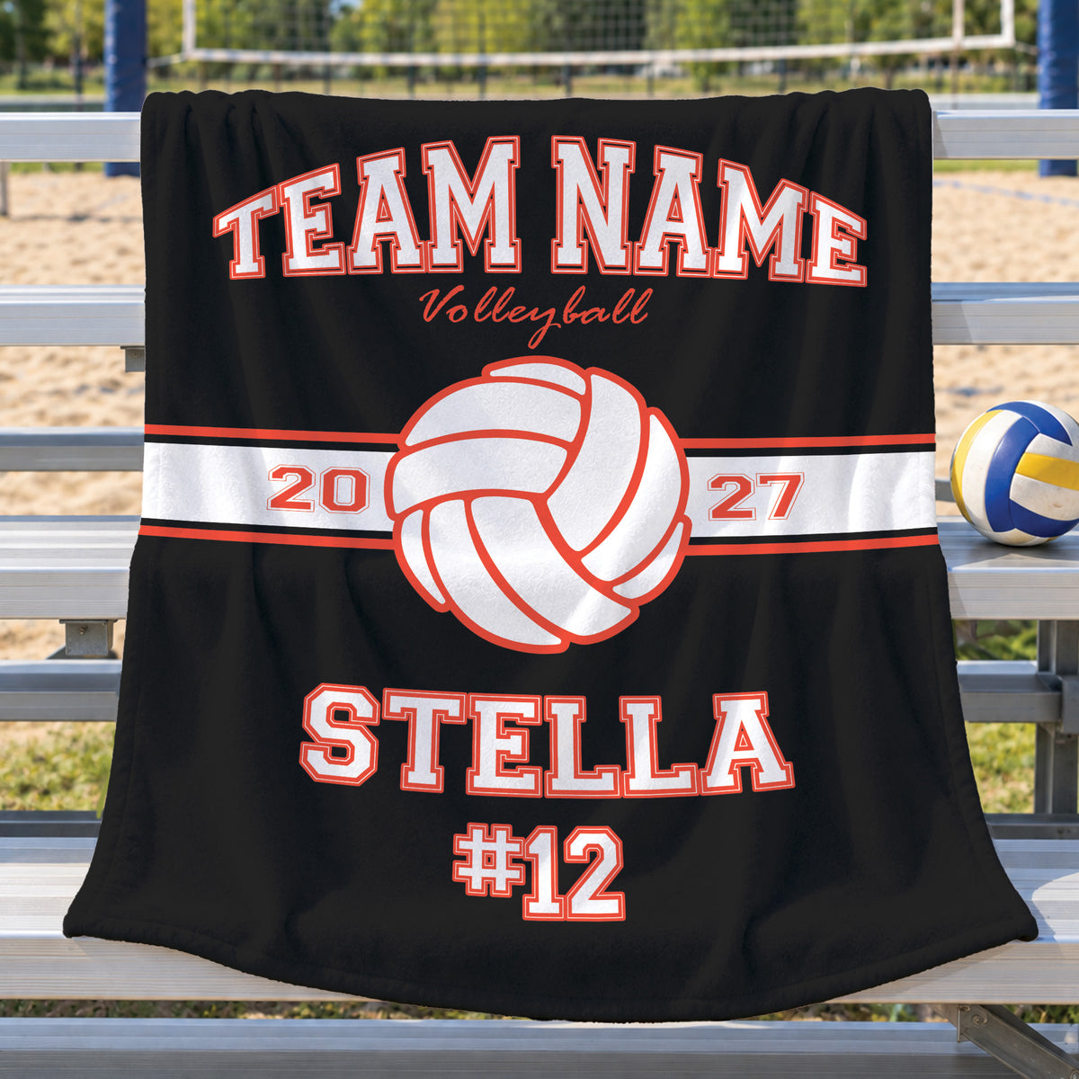Personalized Volleyball Blanket with Name and Number, Gift for Girl Volleyball Players