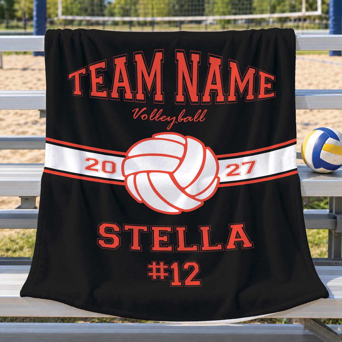 Personalized Volleyball Blanket with Name and Number, Gift for Girl Volleyball Players