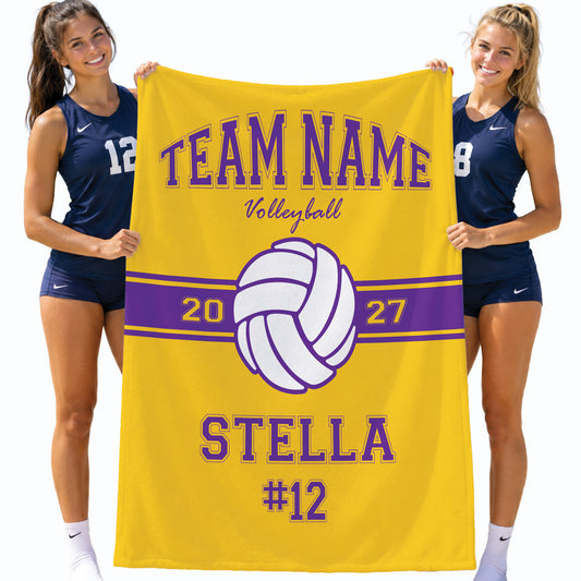 Personalized Volleyball Blanket with Name and Number, Gift for Girl Volleyball Players