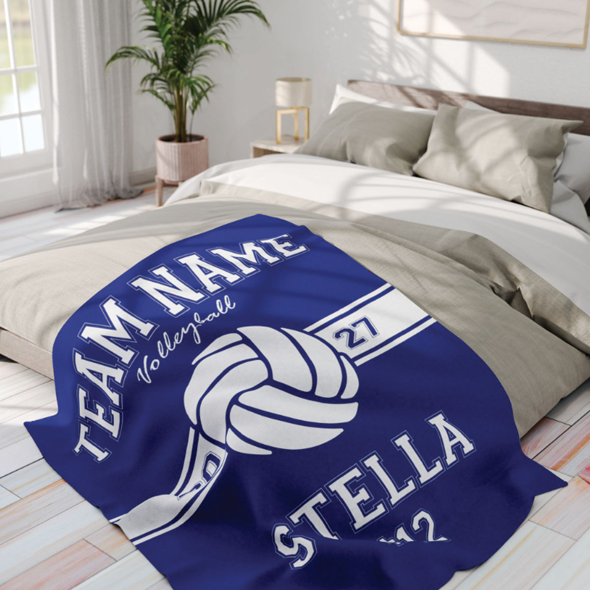 Personalized Volleyball Blanket with Name and Number, Gift for Girl Volleyball Players