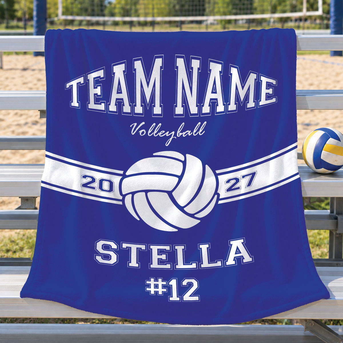 Personalized Volleyball Blanket with Name and Number, Gift for Girl Volleyball Players