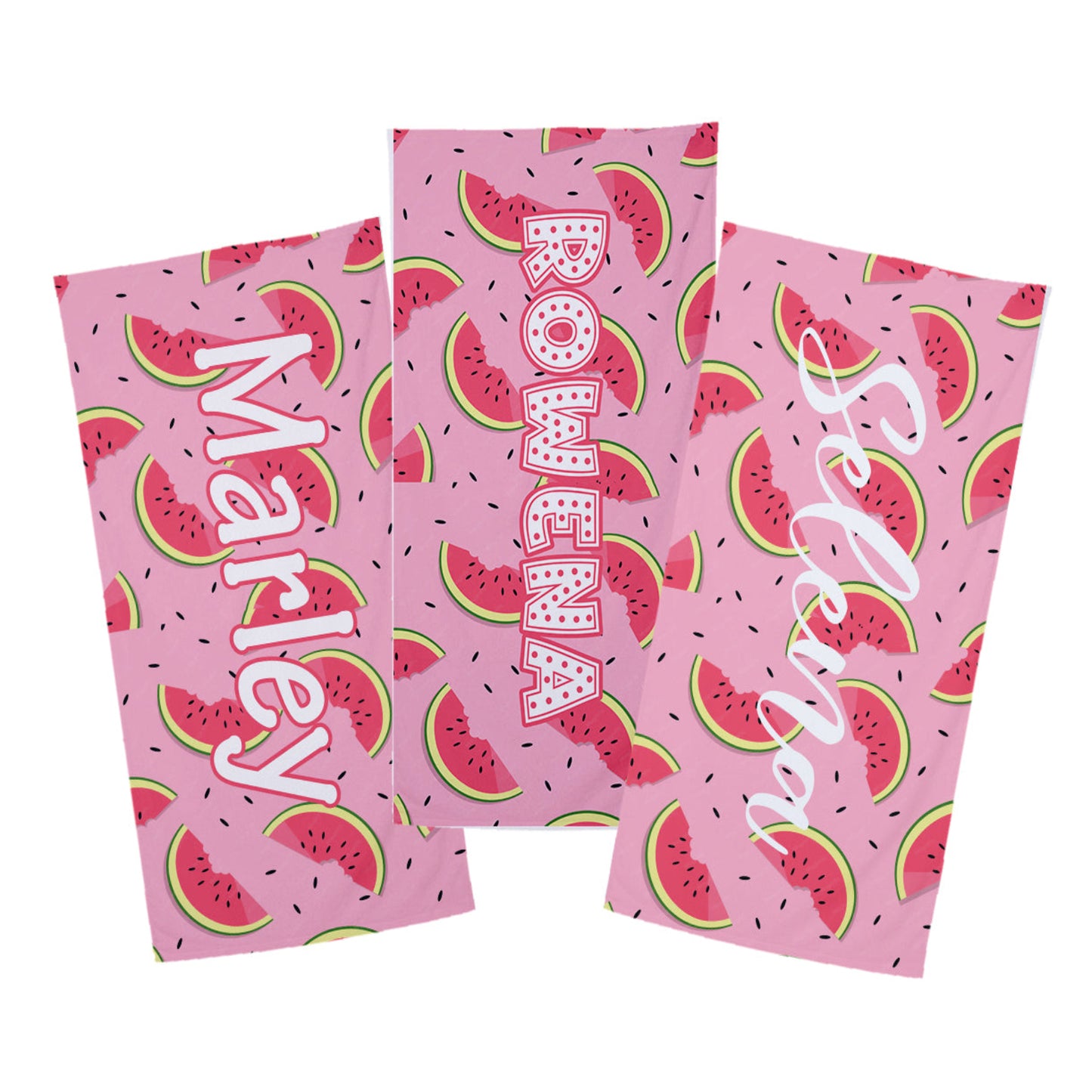 Personalized Watermelon Beach Towel | Custom Name Fruit Print Design