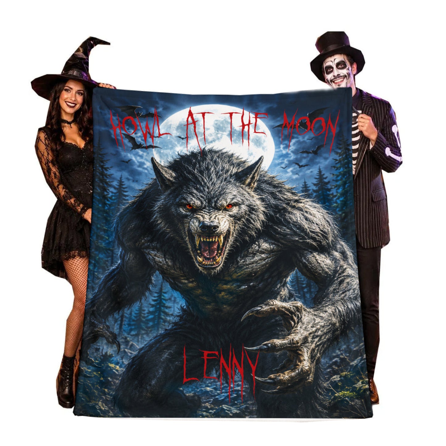 Personalized Werewolf Halloween Blanket