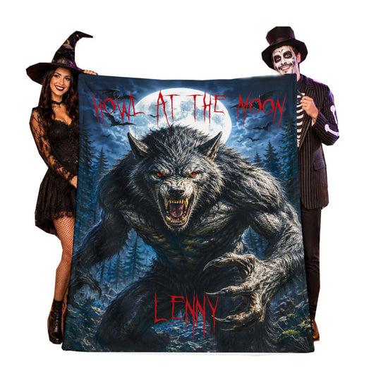 Personalized Werewolf Halloween Blanket