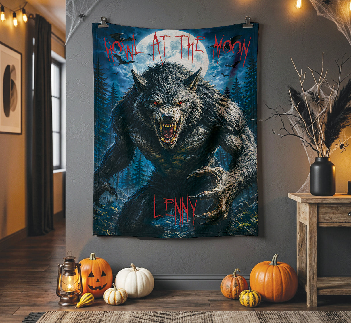 Personalized Werewolf Halloween Blanket