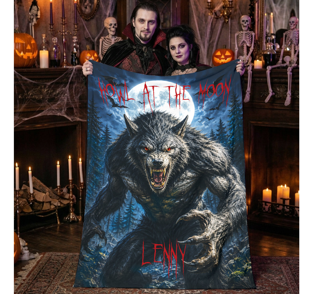 Personalized Werewolf Halloween Blanket