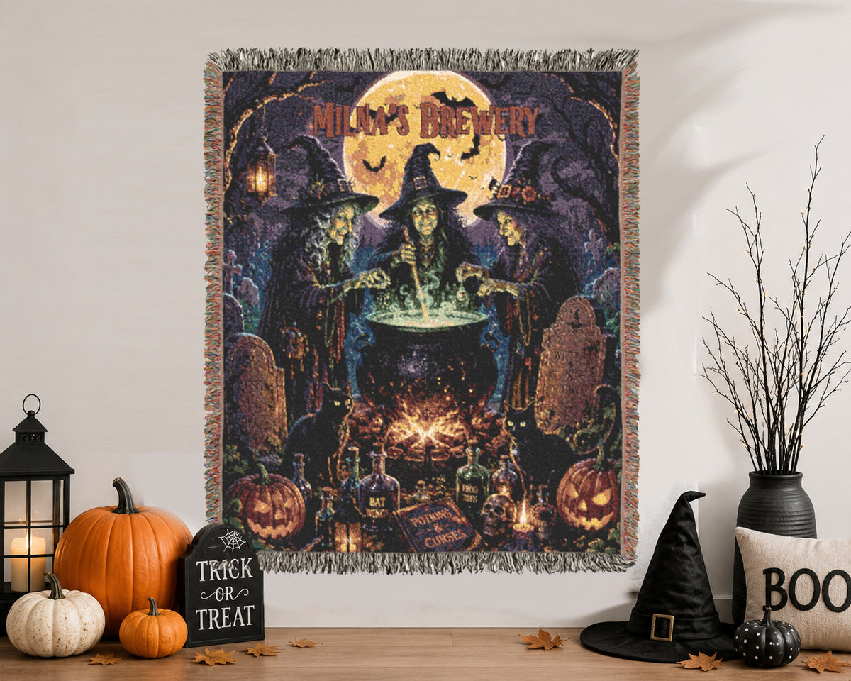 Personalized Witches Cauldron Brewing Potions Blanket