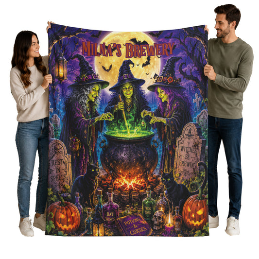 Personalized Witches Cauldron Brewing Potions Blanket