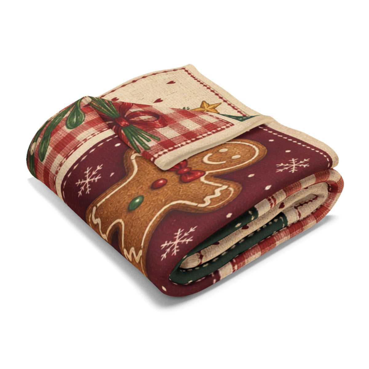 Custom Vintage Patchwork Christmas Blanket with Family Name