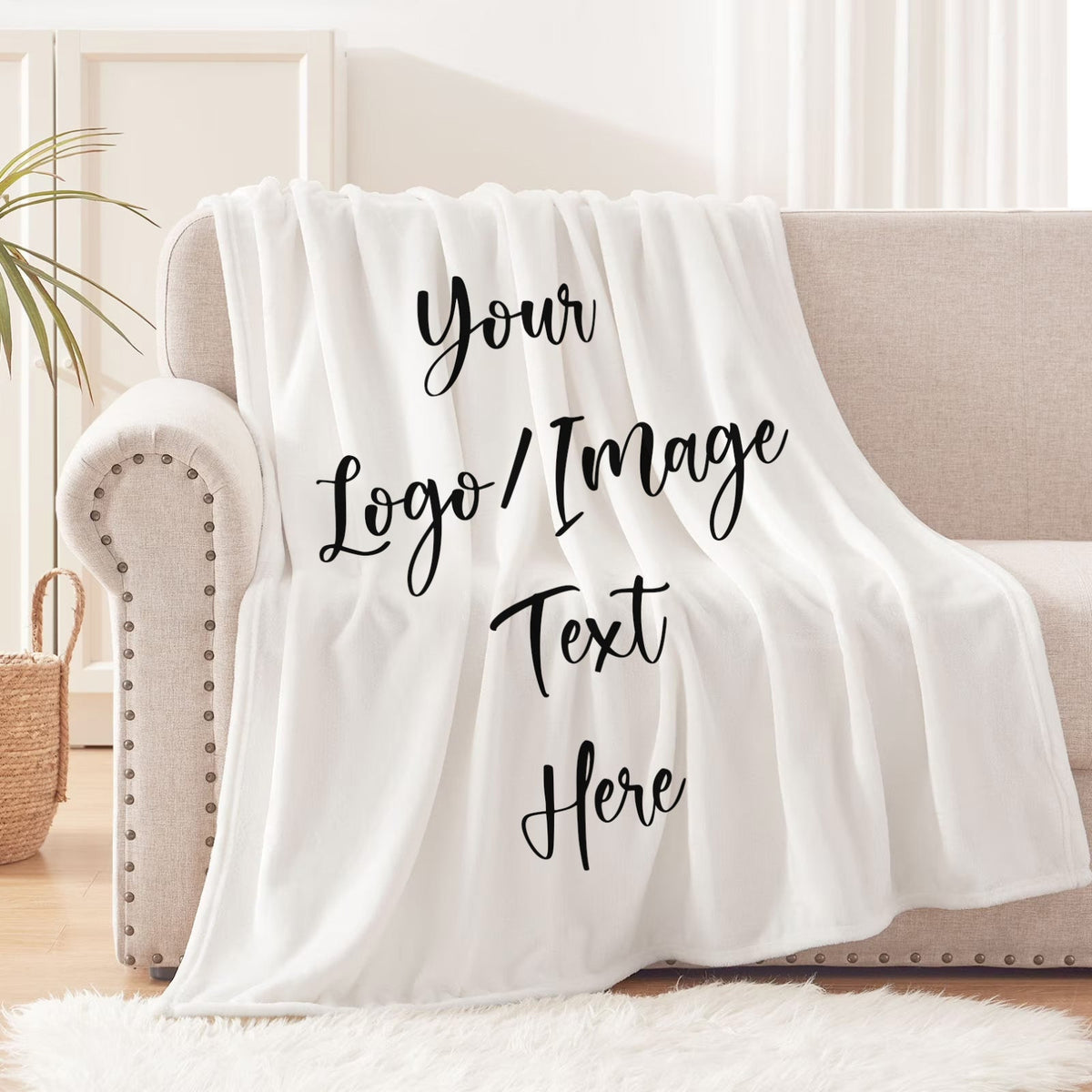 Custom Photo Blanket | Personalized Logo & Text Throw Gift